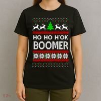 Ho Ho H'ok Boomer Ugly Christmas T-Shirt thumb 4
