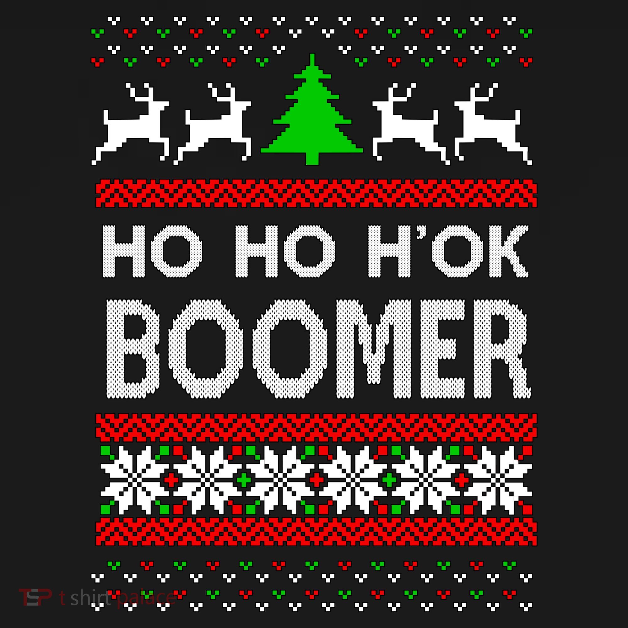 Ho Ho H'ok Boomer Ugly Christmas Button