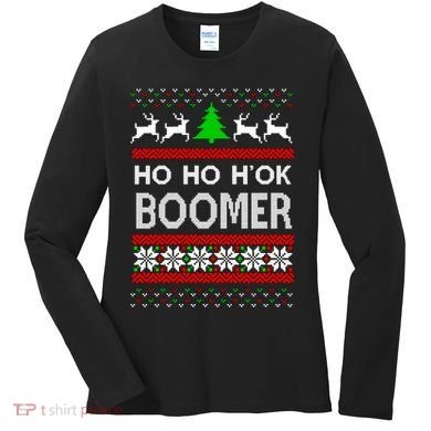 Ho Ho H'ok Boomer Ugly Christmas Women's Long Sleeve Shirt