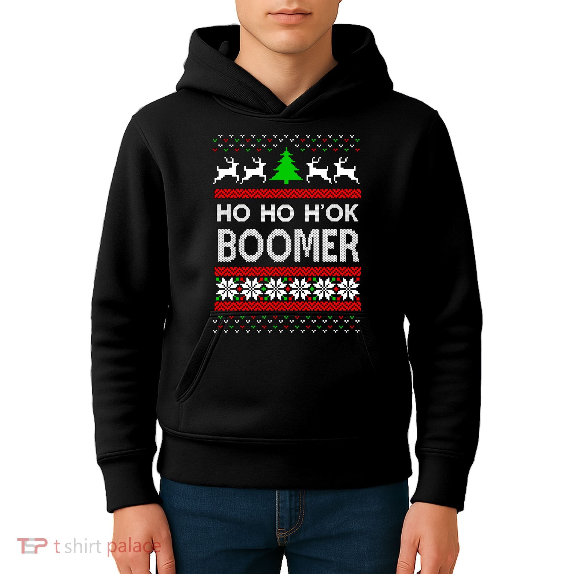 Ho Ho H'ok Boomer Ugly Christmas Kids Hoodie