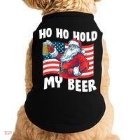 Ho Ho Hold My Beer Christmas In July Doggie Tank thumb 0