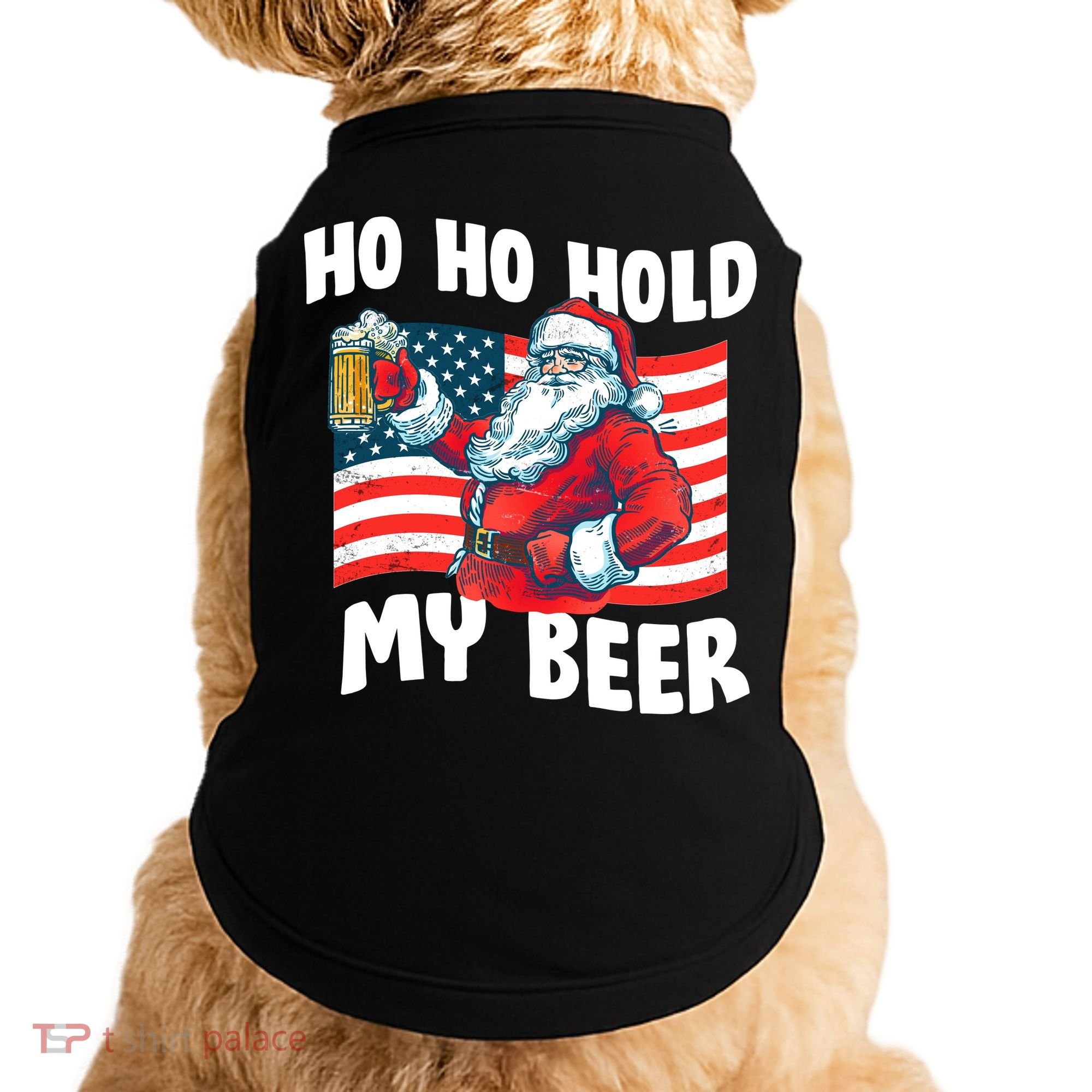 Ho Ho Hold My Beer Christmas In July Doggie Tank