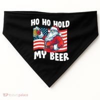 Ho Ho Hold My Beer Christmas In July USA-Made Doggie Bandana thumb 0