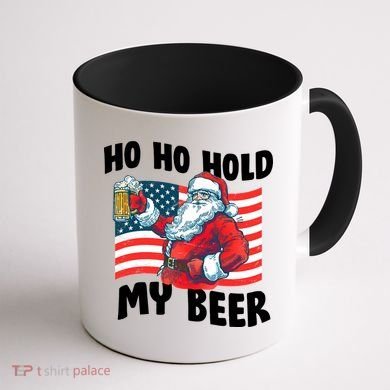 Ho Ho Hold My Beer Christmas In July Coffee Mug back