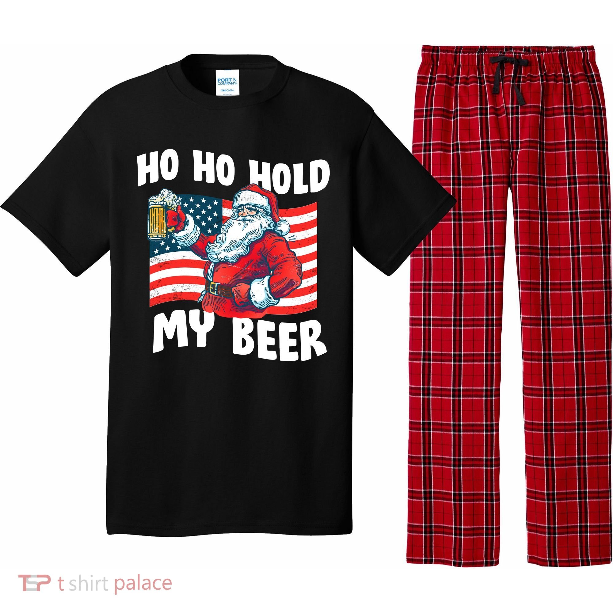 Ho Ho Hold My Beer Christmas In July Pajama Set