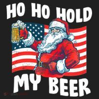 Ho Ho Hold My Beer Christmas In July Golf Towel thumb 3