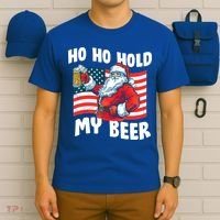 Ho Ho Hold My Beer Christmas In July T-Shirt thumb 6