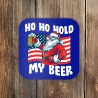 Ho Ho Hold My Beer Christmas In July Coaster thumb 0