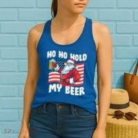 Ho Ho Hold My Beer Christmas In July Women's Tank Top thumb 2