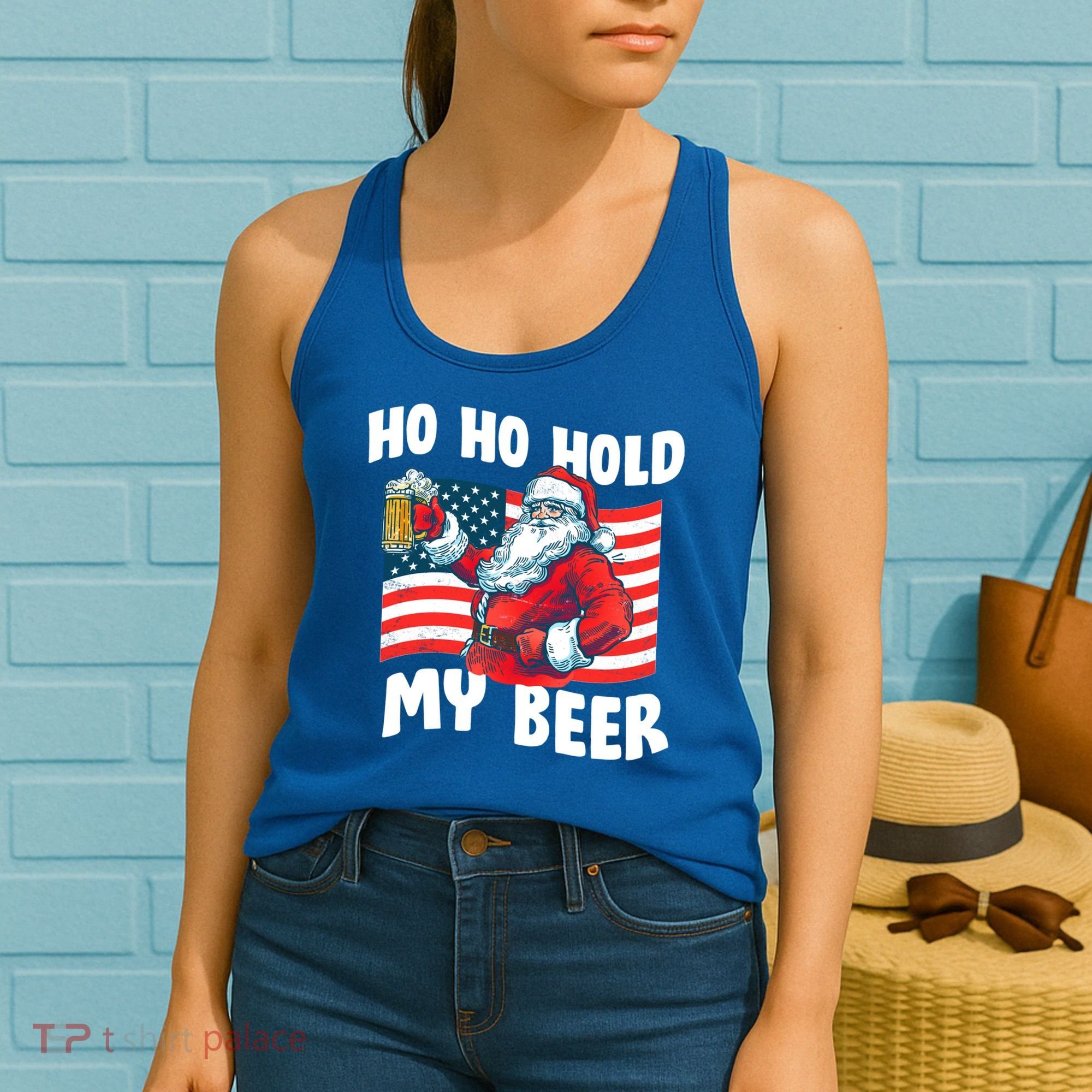 Ho Ho Hold My Beer Christmas In July Women's Tank Top