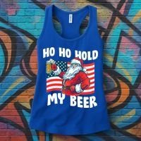 Ho Ho Hold My Beer Christmas In July Women's Tank Top thumb 3