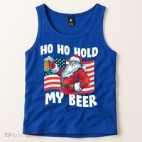 Ho Ho Hold My Beer Christmas In July Tank Top thumb 2