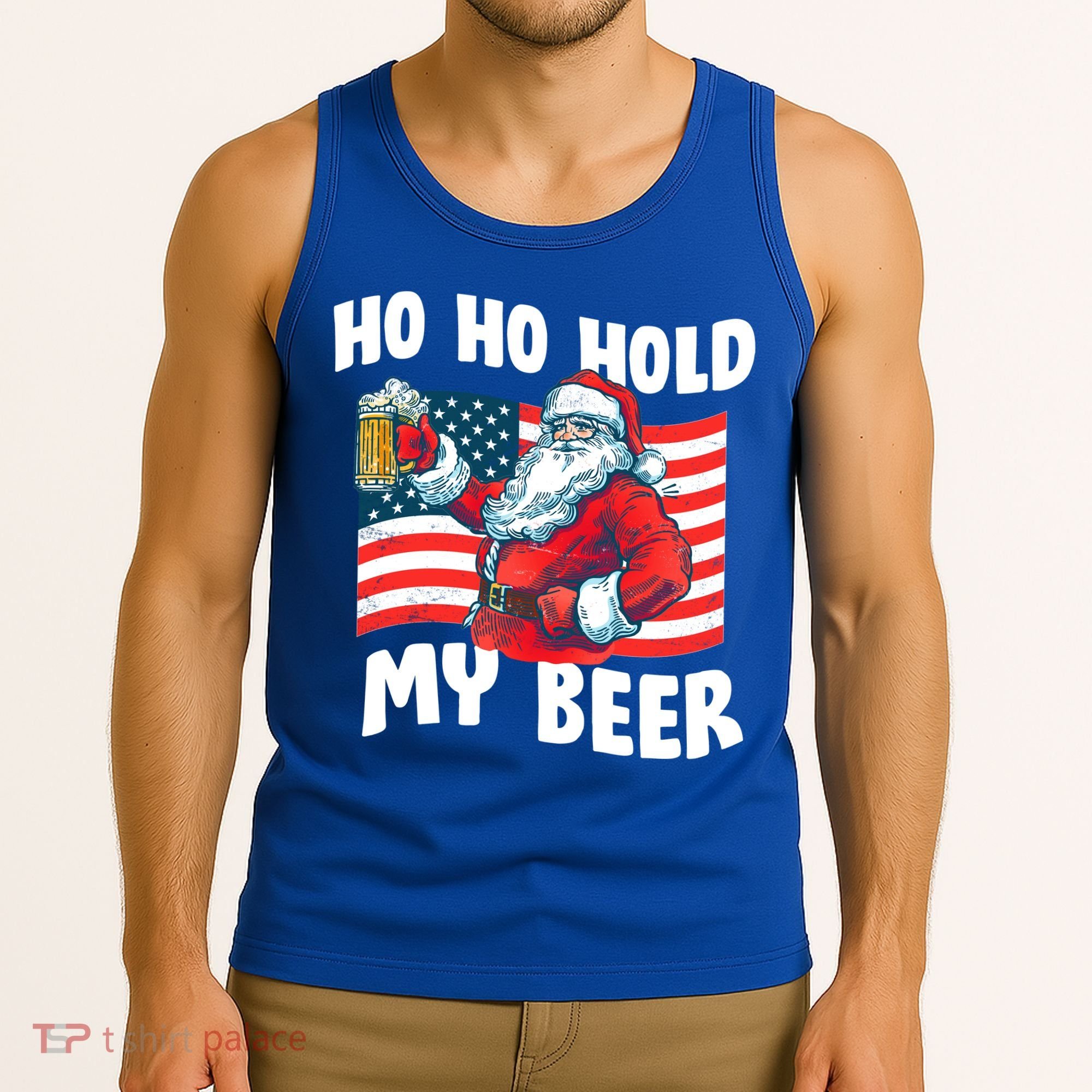 Ho Ho Hold My Beer Christmas In July Tank Top