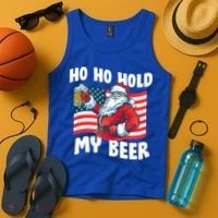 Ho Ho Hold My Beer Christmas In July Tank Top thumb 4