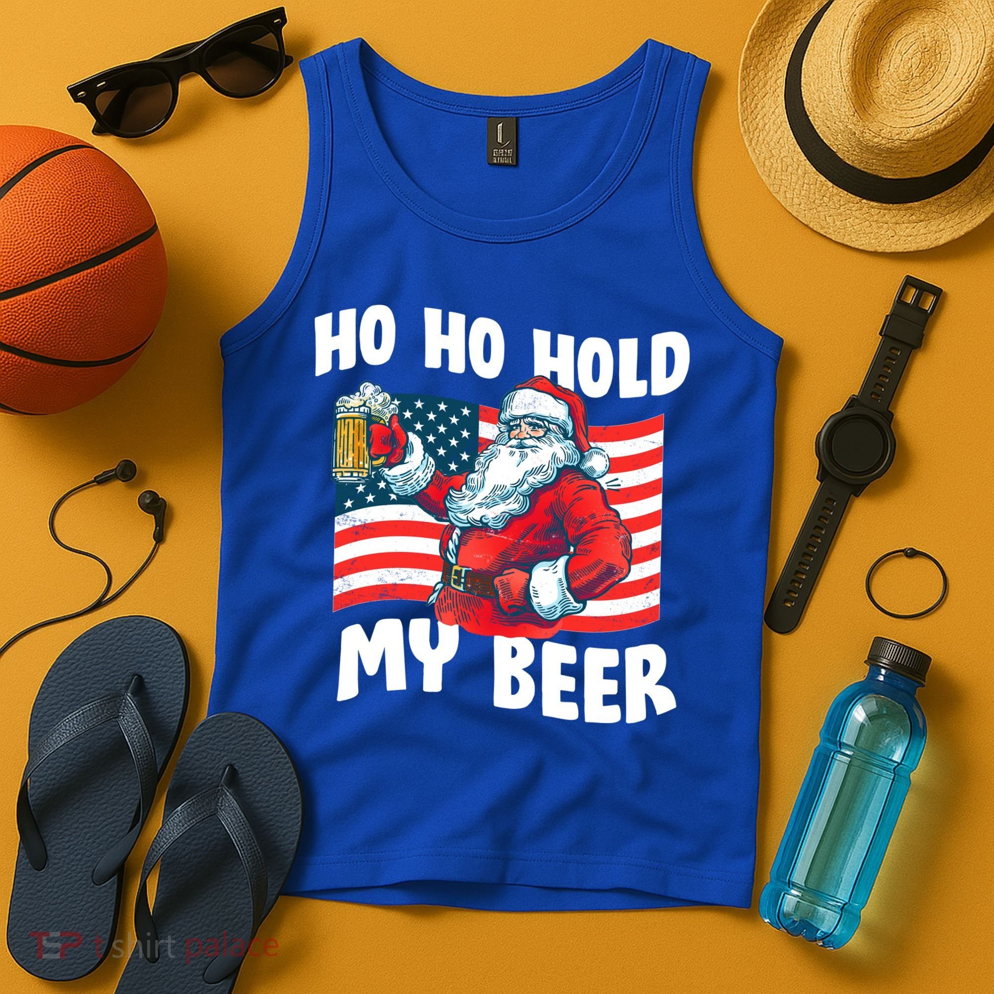 Ho Ho Hold My Beer Christmas In July Tank Top