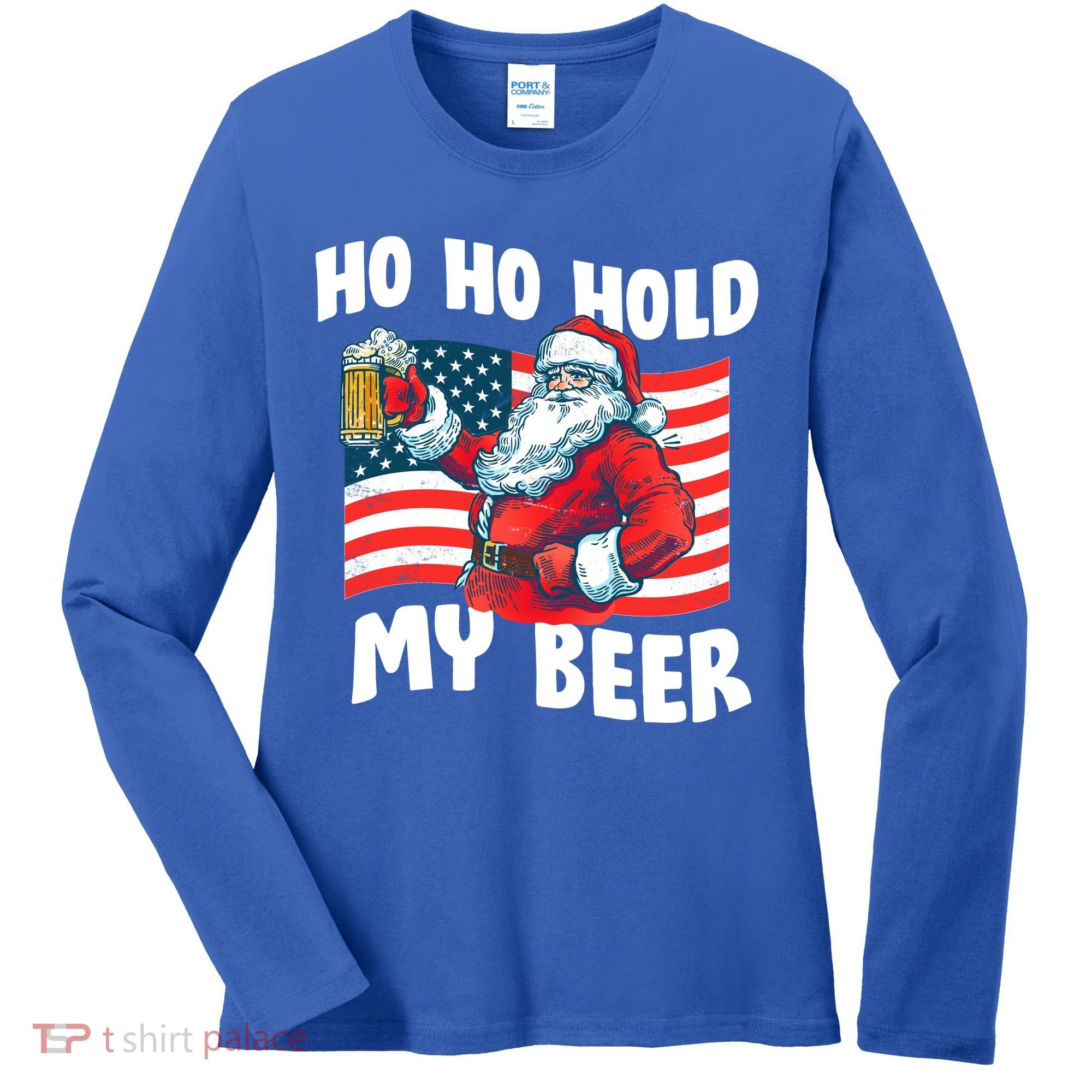Ho Ho Hold My Beer Christmas In July Women's Long Sleeve Shirt