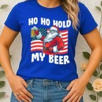 Ho Ho Hold My Beer Christmas In July Women's T-Shirt thumb 2