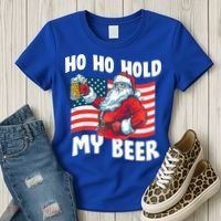 Ho Ho Hold My Beer Christmas In July Women's T-Shirt thumb 3