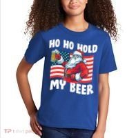 Ho Ho Hold My Beer Christmas In July Kids T-Shirt thumb 2