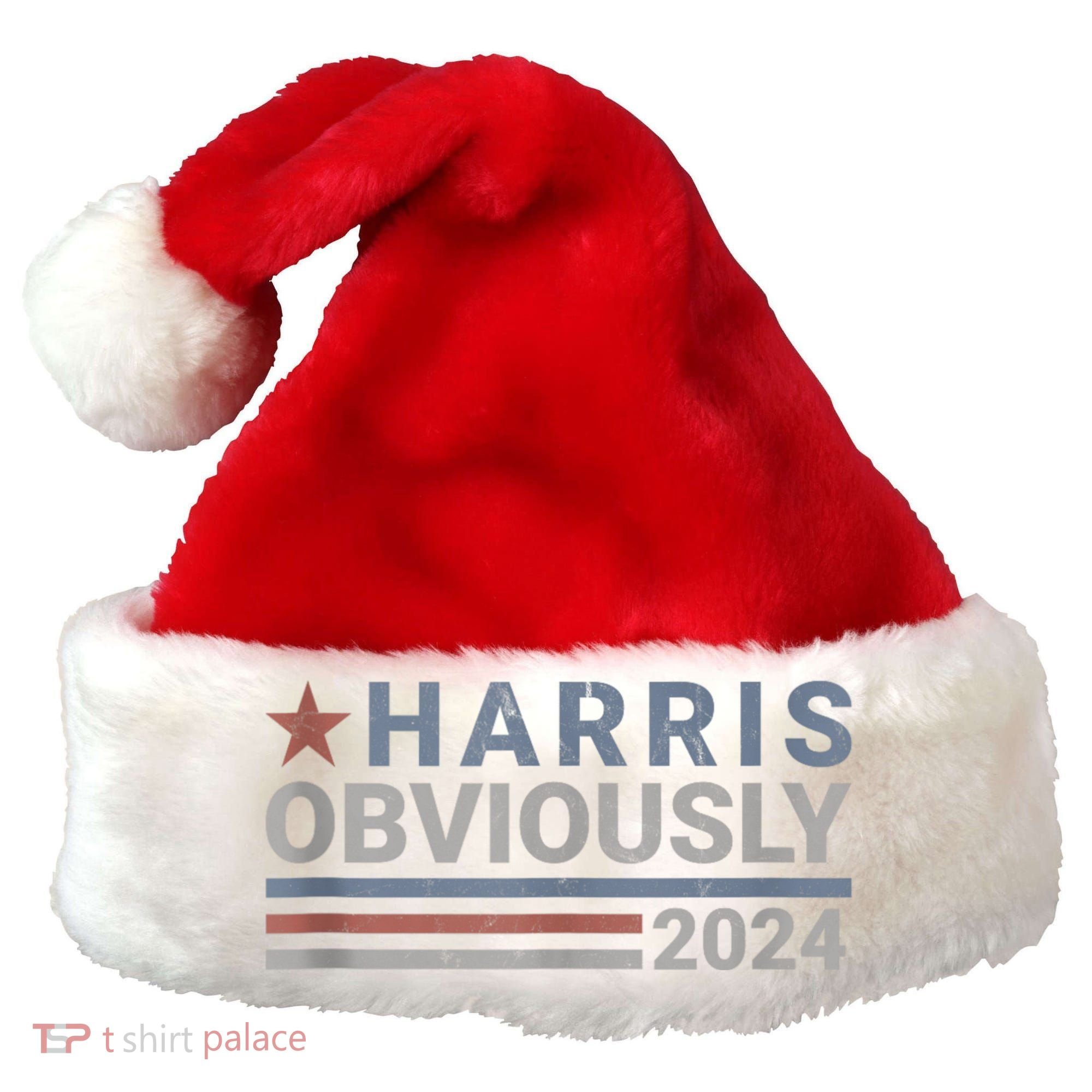 Harris Obviously 2024 Santa Hat