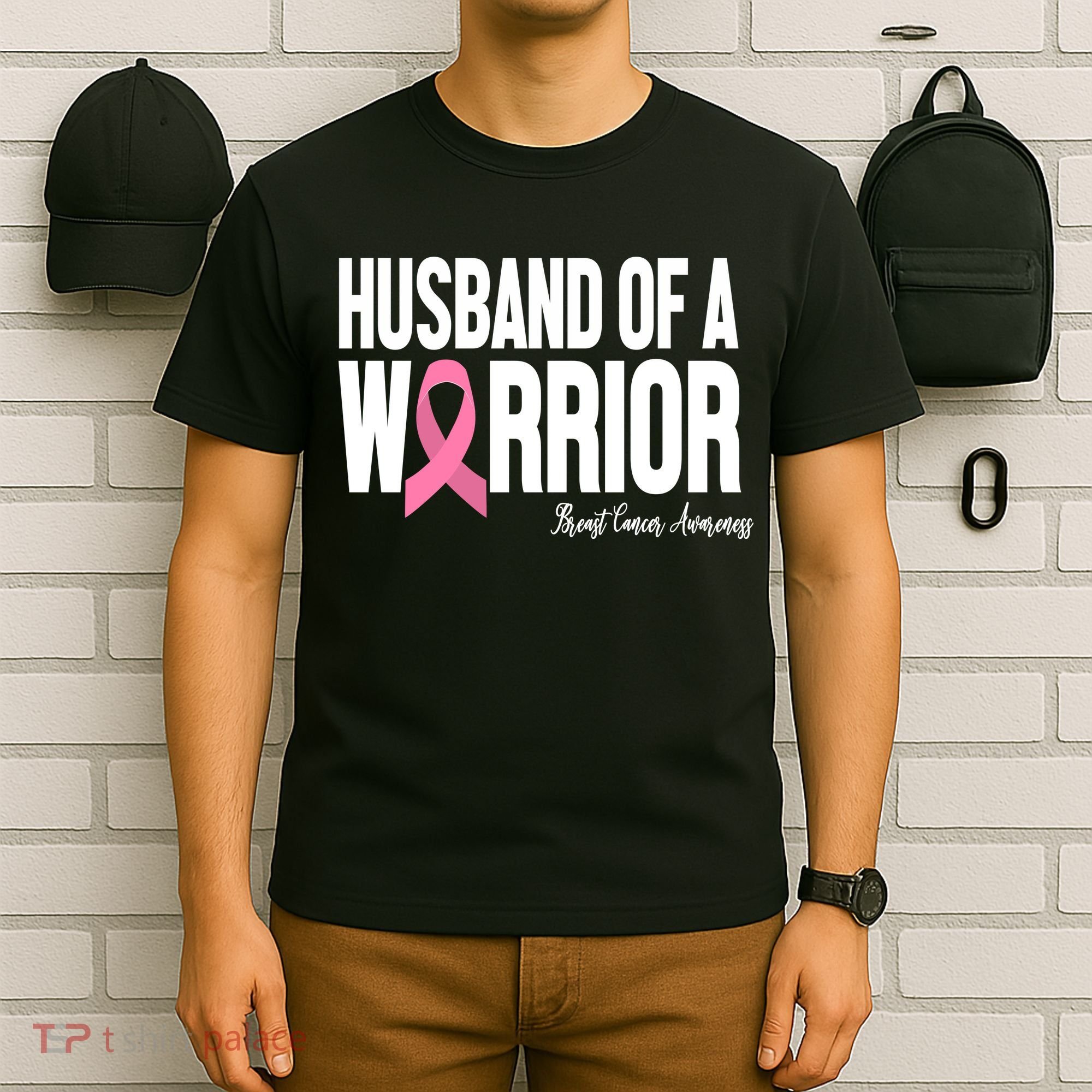 Husband Of A Warrior Breast Cancer Awanress T-Shirt