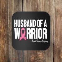 Husband Of A Warrior Breast Cancer Awanress Coaster thumb 0