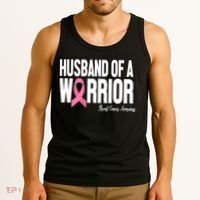 Husband Of A Warrior Breast Cancer Awanress Tank Top thumb 3