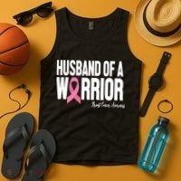 Husband Of A Warrior Breast Cancer Awanress Tank Top thumb 4
