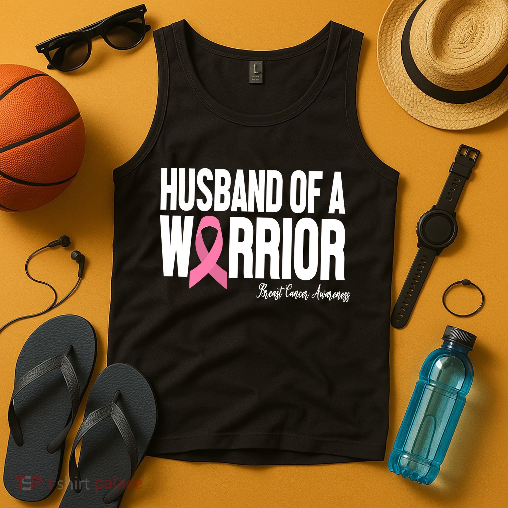 Husband Of A Warrior Breast Cancer Awanress Tank Top