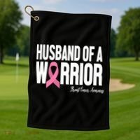 Husband Of A Warrior Breast Cancer Awanress Golf Towel thumb 1