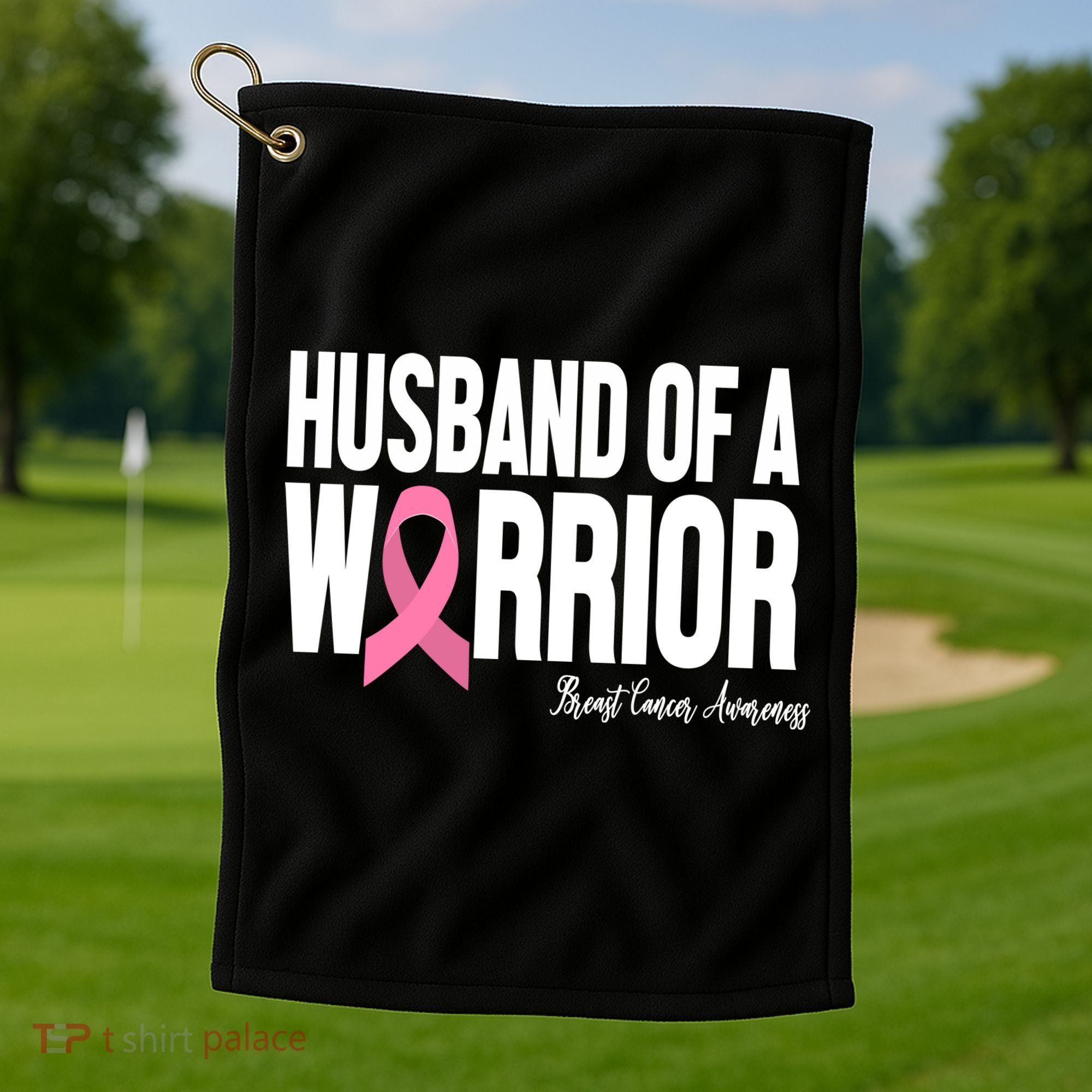 Husband Of A Warrior Breast Cancer Awanress Golf Towel