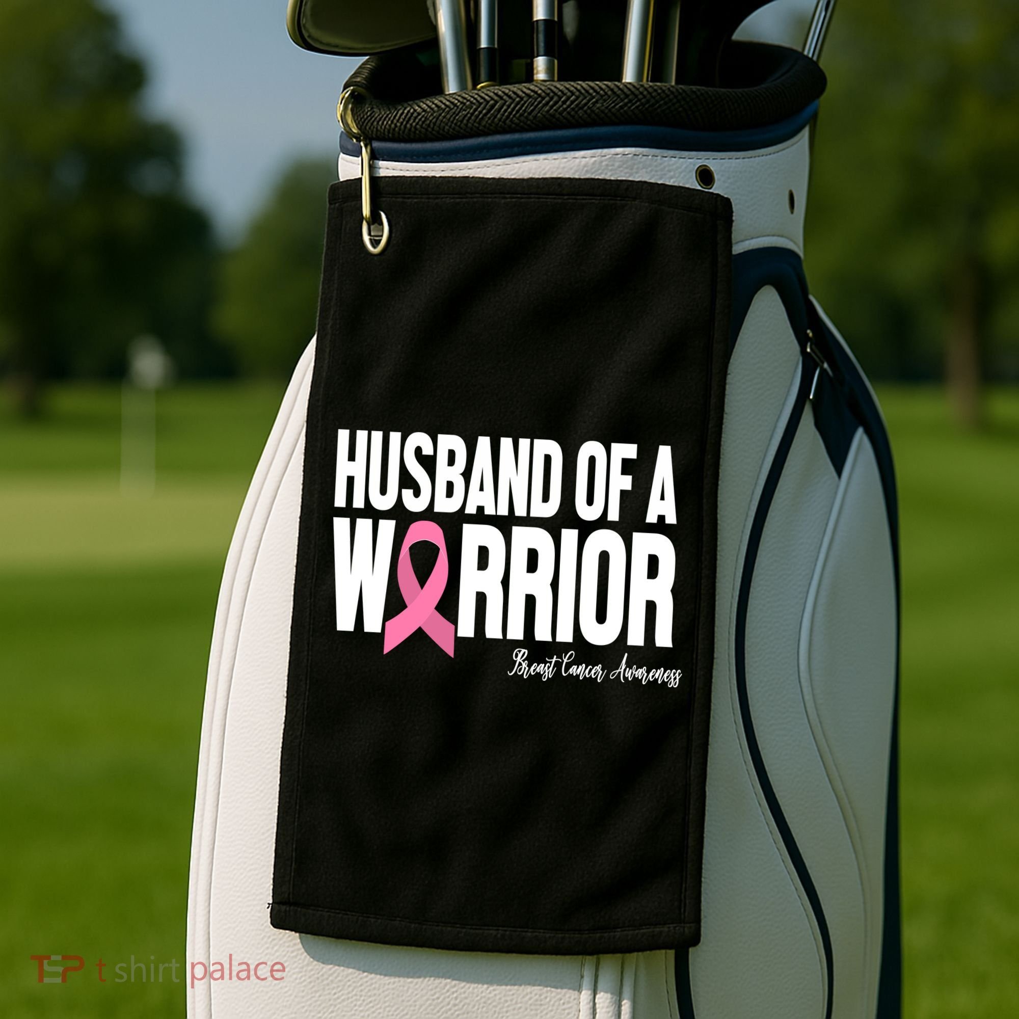Husband Of A Warrior Breast Cancer Awanress Golf Towel