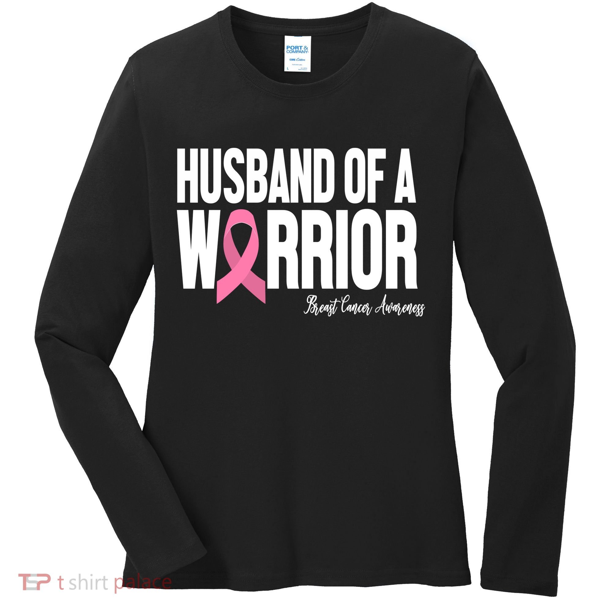 Husband Of A Warrior Breast Cancer Awanress Women's Long Sleeve Shirt