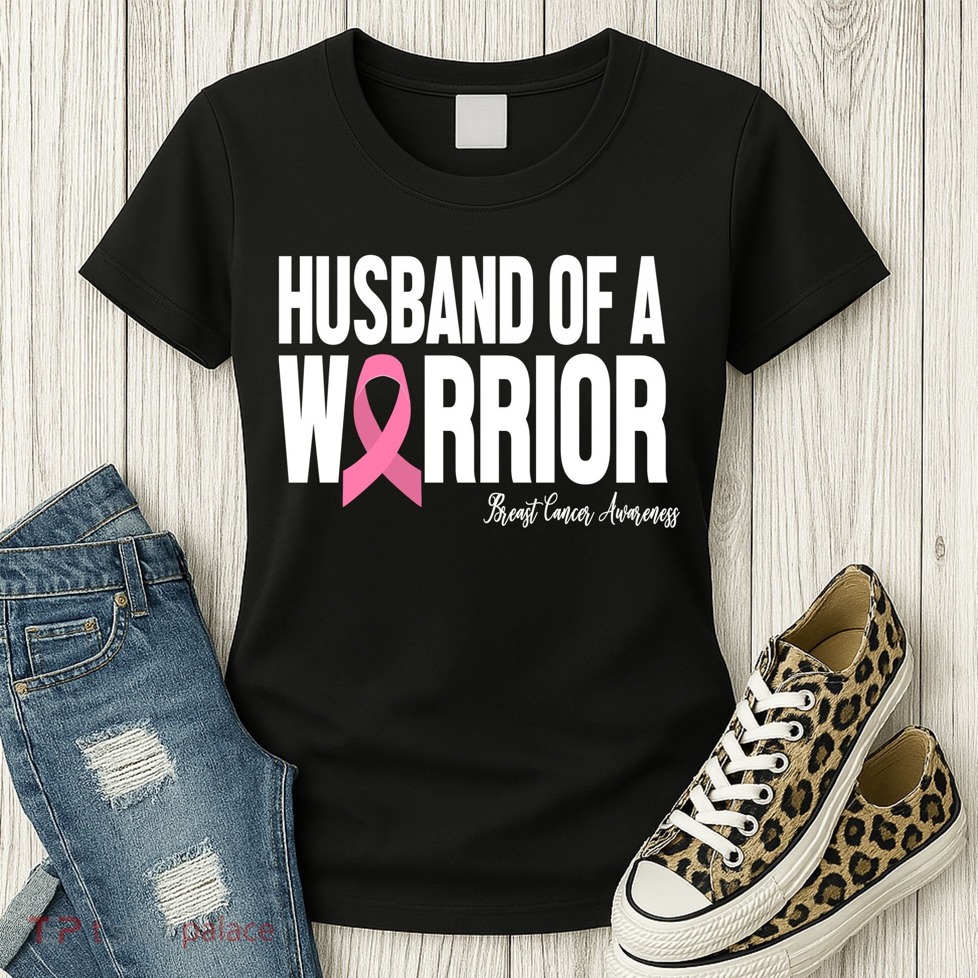 Husband Of A Warrior Breast Cancer Awanress Women's T-Shirt