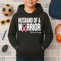 Husband Of A Warrior Breast Cancer Awanress Kids Hoodie thumb 2