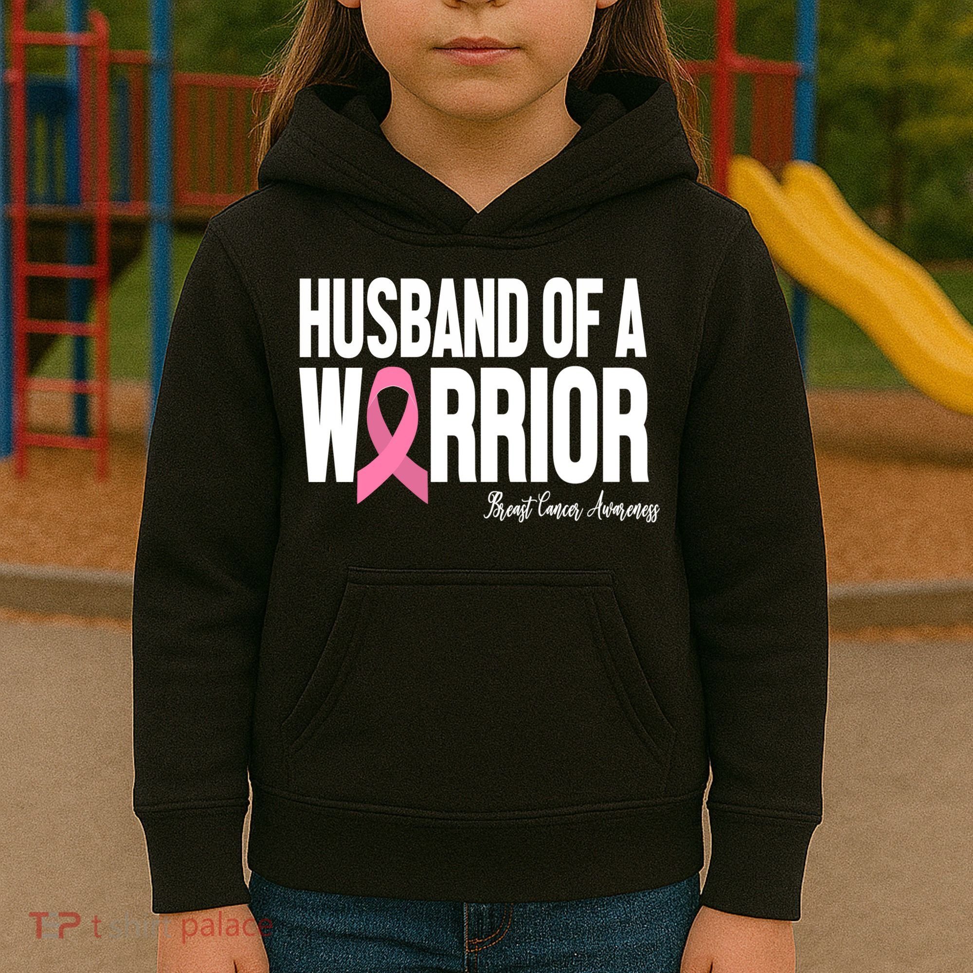 Husband Of A Warrior Breast Cancer Awanress Kids Hoodie