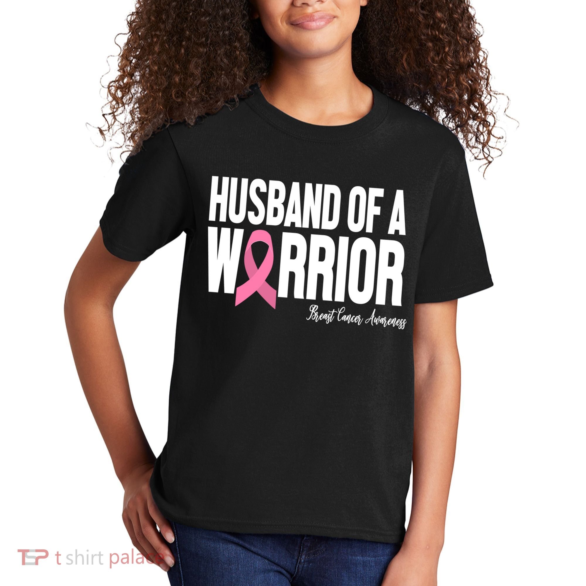 Husband Of A Warrior Breast Cancer Awanress Kids T-Shirt