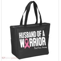 Husband Of A Warrior Breast Cancer Awanress Tote Bag thumb 2