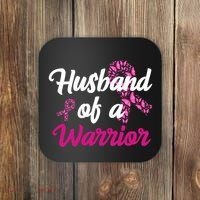 Husband Of A Warrior Breast Cancer Ribbon Coaster thumb 0