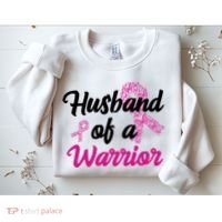 Husband Of A Warrior Breast Cancer Ribbon Sweatshirt thumb 2