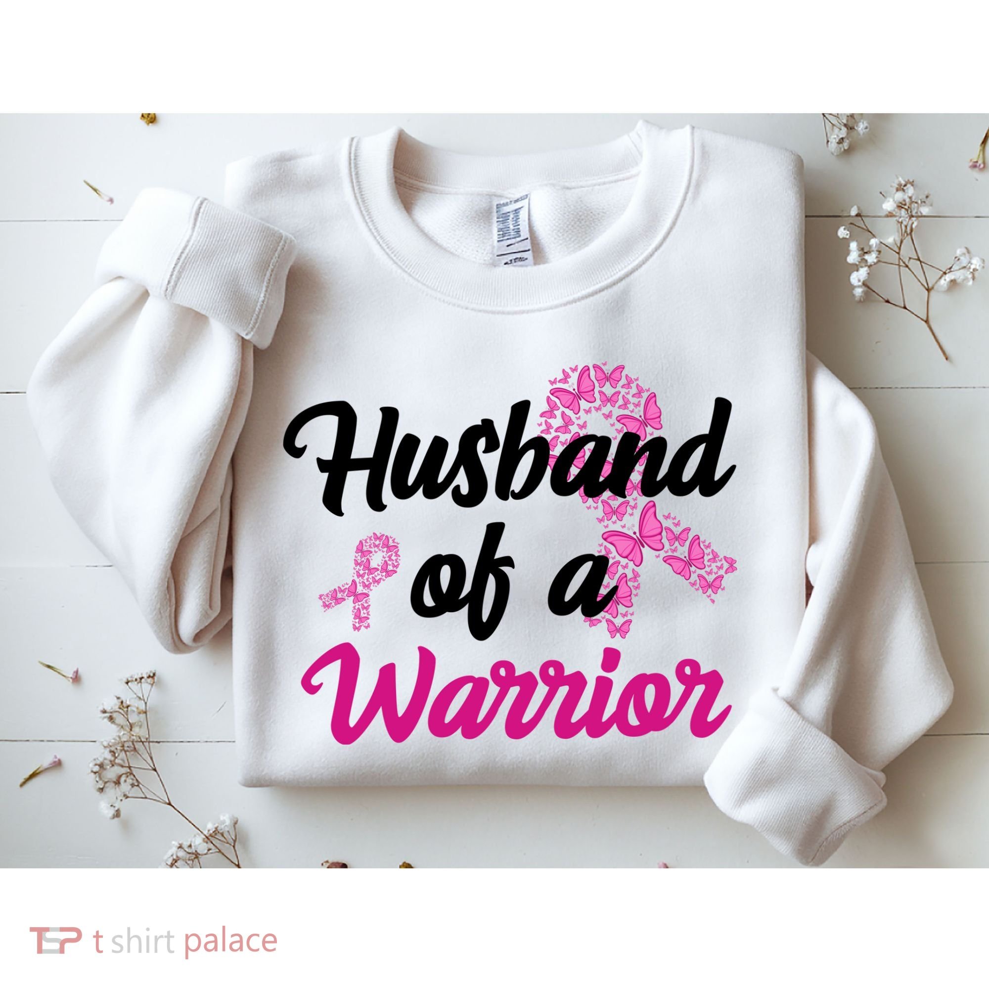 Husband Of A Warrior Breast Cancer Ribbon Sweatshirt