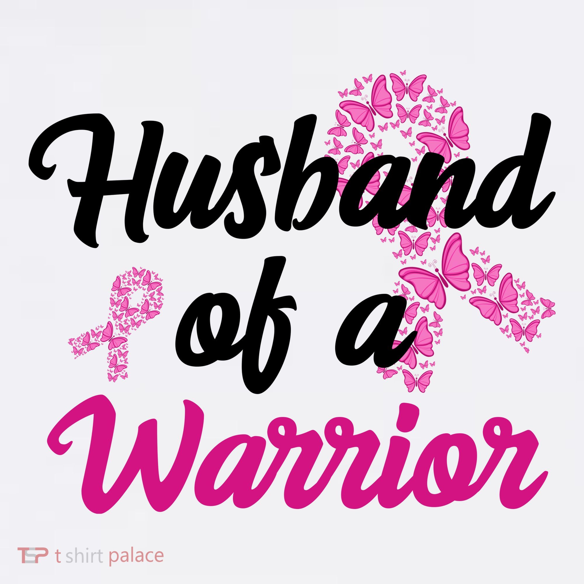 Husband Of A Warrior Breast Cancer Ribbon T-Shirt