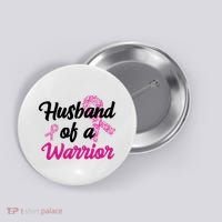 Husband Of A Warrior Breast Cancer Ribbon Button thumb 0