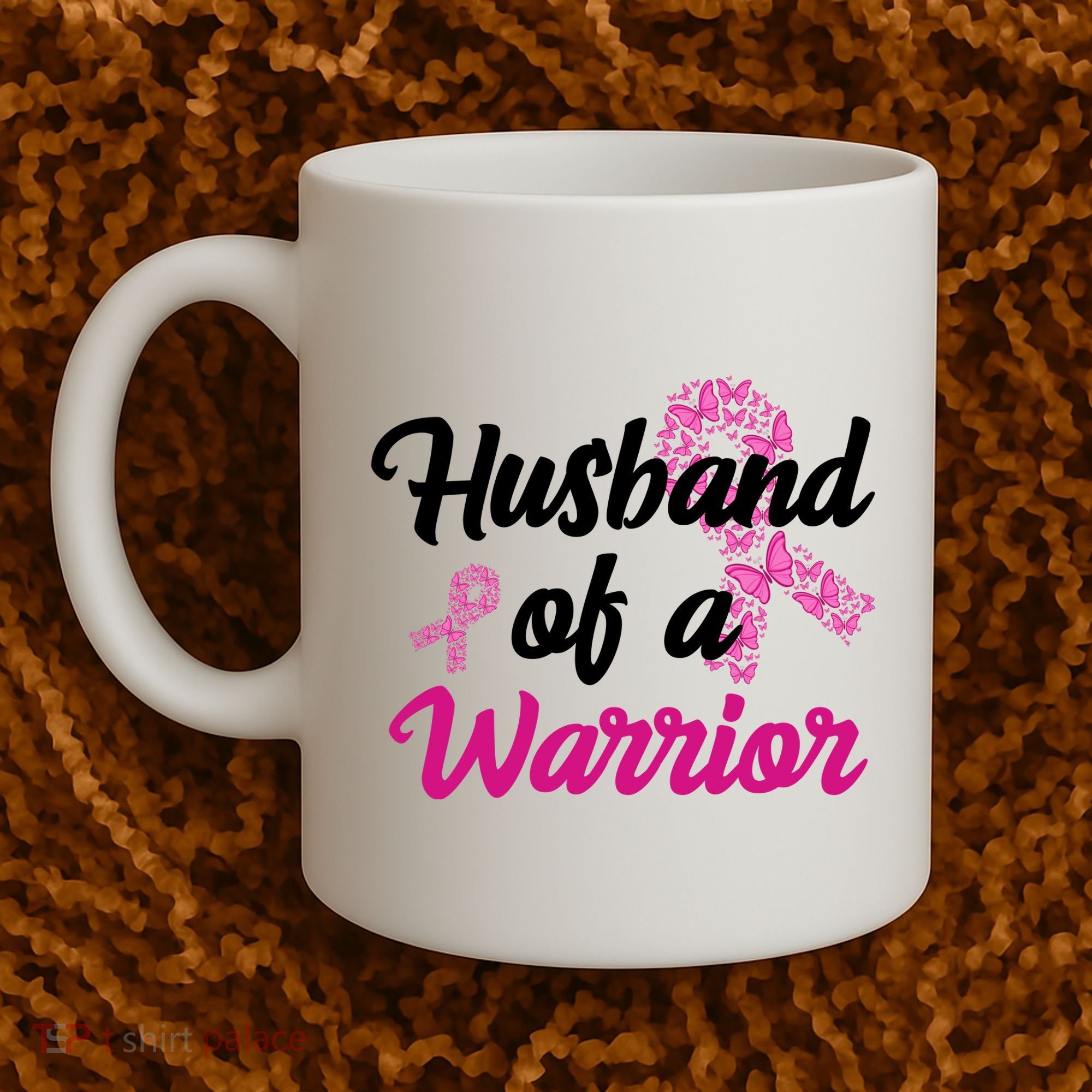 Husband Of A Warrior Breast Cancer Ribbon Coffee Mug