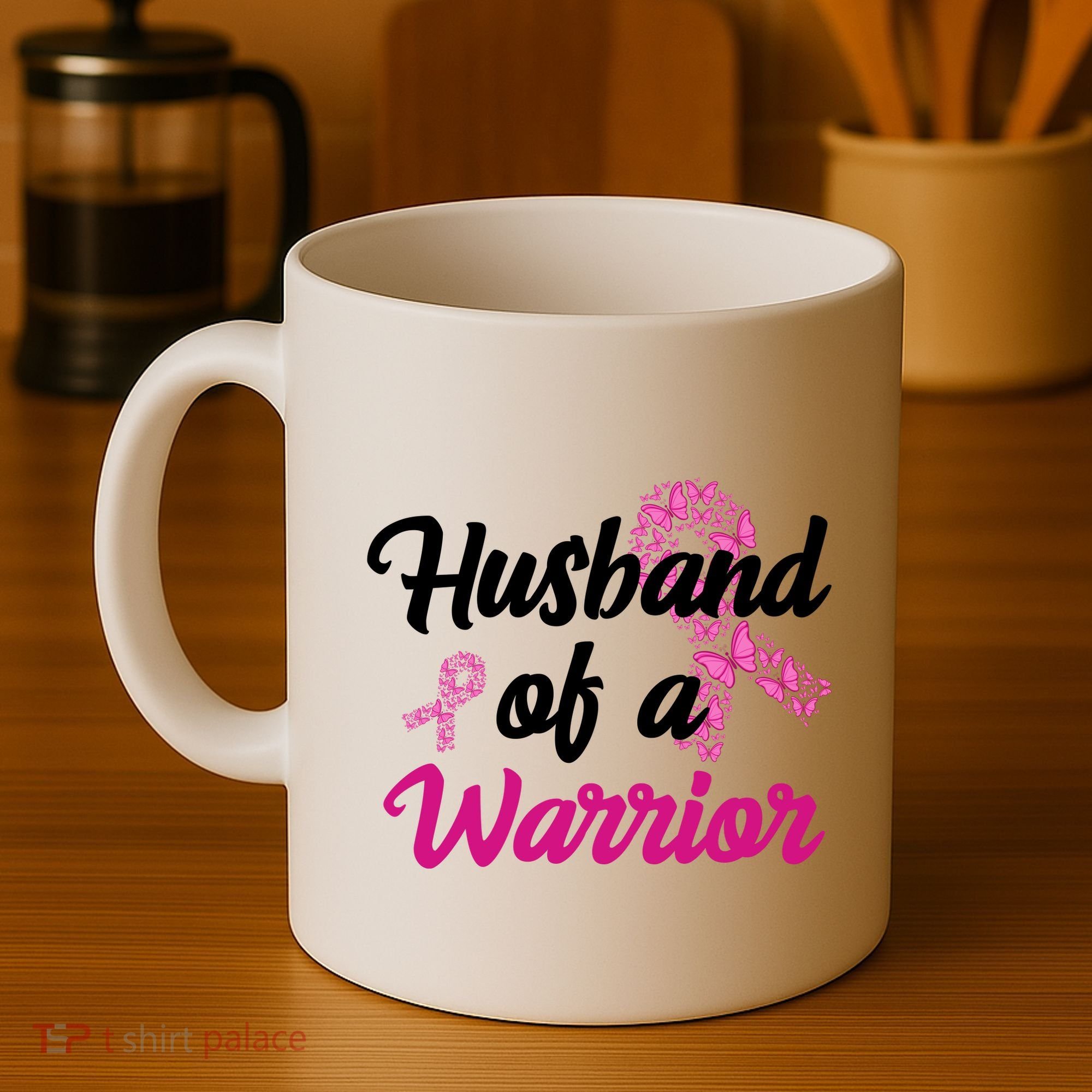 Husband Of A Warrior Breast Cancer Ribbon Coffee Mug