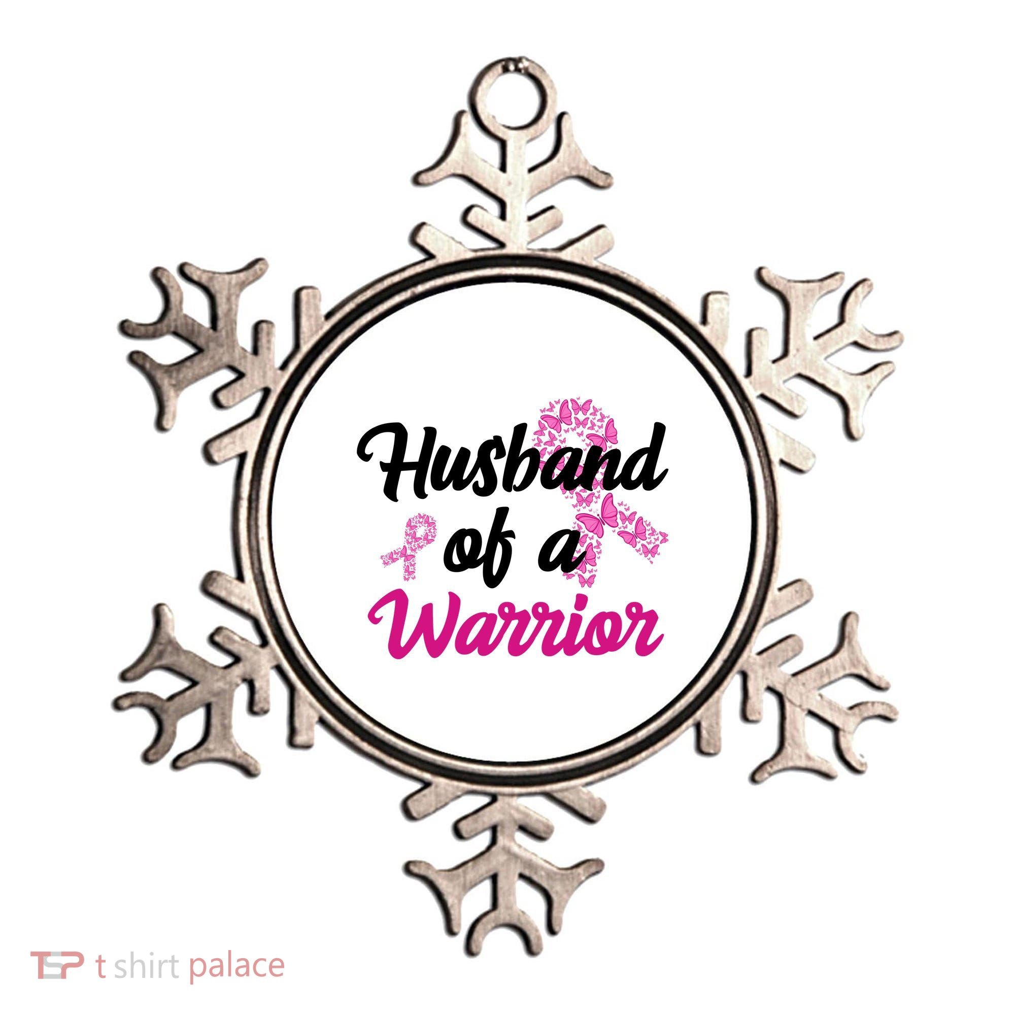Husband Of A Warrior Breast Cancer Ribbon Ornament