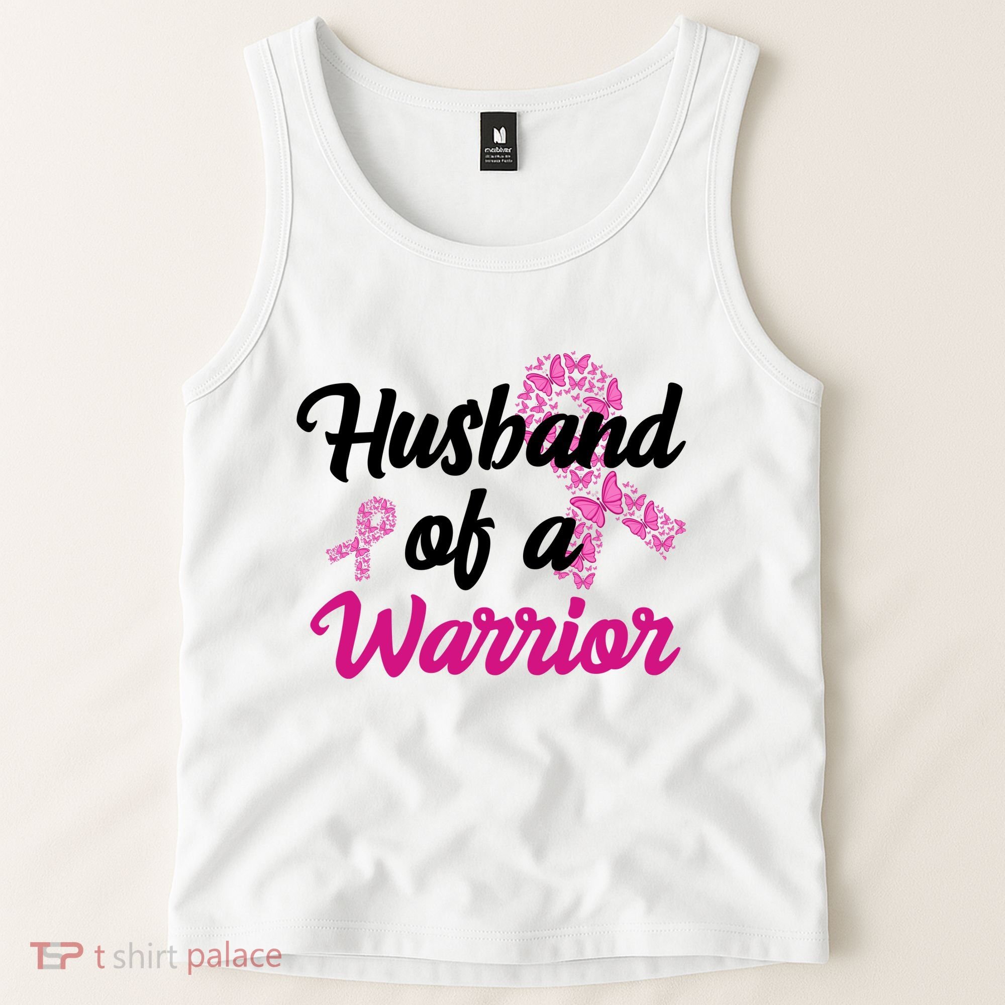 Husband Of A Warrior Breast Cancer Ribbon Tank Top