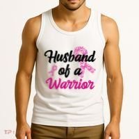 Husband Of A Warrior Breast Cancer Ribbon Tank Top thumb 3