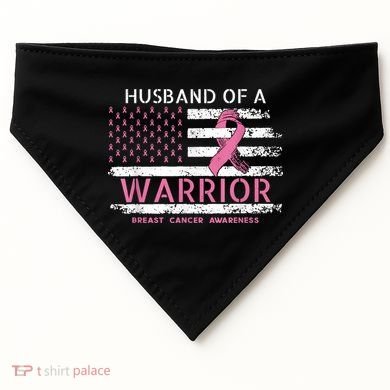 Husband Of A Warrior Breast Cancer Support Squad USA-Made Doggie Bandana