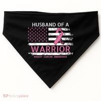 Husband Of A Warrior Breast Cancer Support Squad USA-Made Doggie Bandana thumb 0
